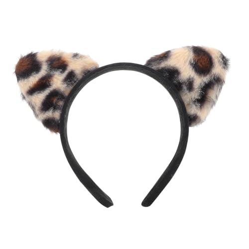 FOMIYES Dekoratives Leoparden Katzenohren Stirnband Leopardenmuster Schönes Stirnband Cosplay Party Kopfschmuck Katze Cosplay Kostüm Requisite Tier Cosplay Zubehör von FOMIYES