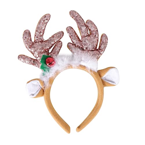 FOMIYES Geweih Haarbänder Haargummis für Kinder Weihnachtshaarreif Weihnachtsdekoration Stirnband Tiara Glocken Kopfschmuck Haarreifen mit Ohren Dekorationen schmücken Kopfbedeckung Damen von FOMIYES