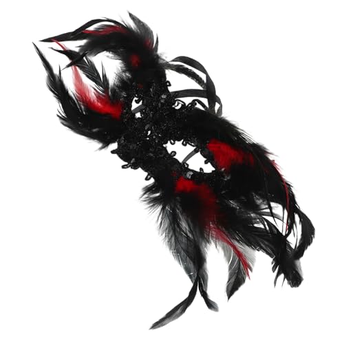 FOMIYES Gothic Damen Halbgesichtsmaske mit Federn und Pailletten Schwarze Kostümaccessoire für Halloween Karneval Theaterveranstaltungen FOMIYES Gothic Damen Halbgesichtsmaske mit Federn und Pailletten Schwarze Kostümaccessoire für Halloween Karneval Theaterveranstaltungen von FOMIYES