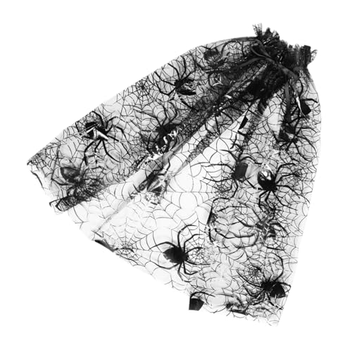 FOMIYES Halloween Umhang aus Atmungsaktivem Tüll mit Verstellbarem Gürtel Leichter Schwarzer Cosplay Cape für Mädchen Netz Spinnenmuster Kostüm Umhang für Party und Fasching FOMIYES Halloween Umhang aus Atmungsaktivem Tüll mit Verstellbarem Gürtel Leichter Schwarzer Cosplay Cape für Mädchen Netz Spinnenmuster Kostüm Umhang für Party und Fasching von FOMIYES