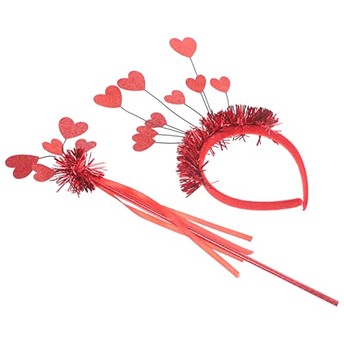 FOMIYES Partyzubehör Für Das Neue Jahr Valentinstag Herz Stirnband Mit Glitzer Fee Zauberstab Liebe Herz Lametta Kopf Boppers Kostüm Zubehör Für Kinder Mädchen Hochzeit Party von FOMIYES