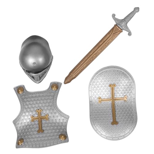 FOMIYES Teilig aus Robustem Kunststoff mit Solidem Schild für Jungen und Mädchen Verstellbarer Helm und Cross Design Rüstung für Rollenspiele und Cosplay Sicher und Langlebig FOMIYES Teilig aus Robustem Kunststoff mit Solidem Schild für Jungen und Mädchen Verstellbarer Helm und Cross Design Rüstung für Rollenspiele und Cosplay Sicher und Langlebig von FOMIYES