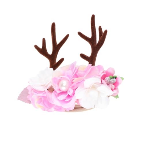 FOMIYES ädchen Haarband Mit Blumen Und Rehgeweihen Weihnachts Kostü Accessoire Für Ideal Für Partys Und Cosplay von FOMIYES