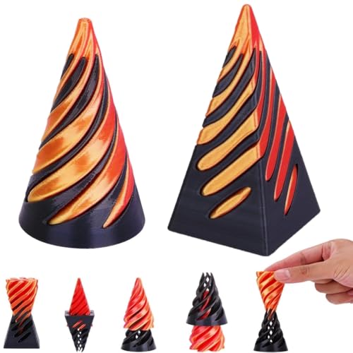 Impossible Cone, Spiralkegel, Fidget-Spielzeug, Pyramiden-Skulptur, 3D-gedruckter Spiralkegel, Schreibtischspielzeug, Mini-Kegel, lustige Schreibtisch-Dekoration für Zuhause, Büro, Schreibtisch (2 von FONBAY