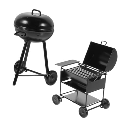 FONDOTIN 2 Stück Miniatur BBQ Grill Teiliges aus Schwarzem Retro Stil Puppenhaus Grill Modell Vielseitiges Küchen Dekorationsspielzeug für Kreative Lernhilfe Detailgetreuer Outdoor FONDOTIN 2 Stück Miniatur BBQ Grill Teiliges aus Schwarzem Retro Stil Puppenhaus Grill Modell Vielseitiges Küchen Dekorationsspielzeug für Kreative Lernhilfe Detailgetreuer Outdoor von FONDOTIN