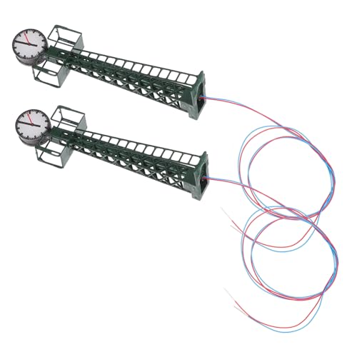 FONDOTIN 2st Zuggitterlichtmodell Miniaturmodell Diorama-Modell Zug Straßenlaterne Sandtisch Straßenlaternen Gittermodell Mini-Modell Getriebeteile Zylinderhalterung Zugmodell Metall Green von FONDOTIN