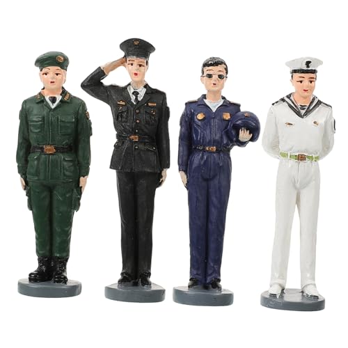 FONDOTIN 4Er Set Sandtischfiguren Bausätze Bausatz Modellmaterial Bauen Szene für spielzeugsoldaten scheibengardinen Miniaturfiguren Miniatur-Soldat- - Harz von FONDOTIN