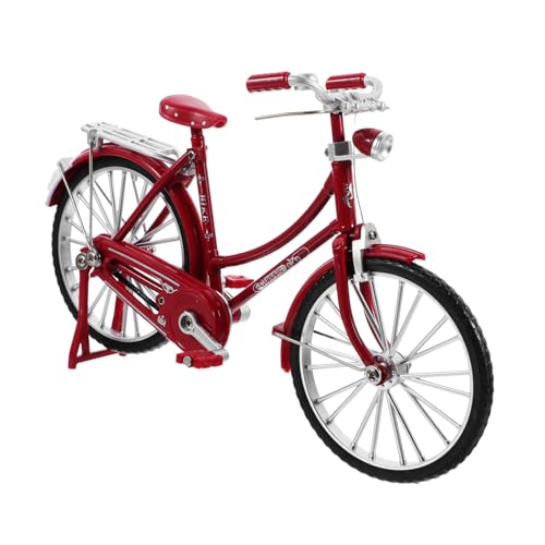 FONDOTIN Fahrradmodell Fahrraddekoration Für Zu Hause Autospielzeug Ornamente Miniaturornament Mini-fahrradskulptur Spielzeugfahrzeug Miniatur-fahrradornament Modell Spielzeug Rot Legierung von FONDOTIN