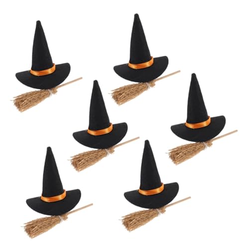 FONDOTIN Mini Hexenhut und Besen Set Teilig Handgewebter Besen und Filzhut Halloween Dekoration für Kleine Räume Tisch und Regal Langlebig Platzsparend Kreative Hexenzubehör Ornamente FONDOTIN Mini Hexenhut und Besen Set Teilig Handgewebter Besen und Filzhut Halloween Dekoration für Kleine Räume Tisch und Regal Langlebig Platzsparend Kreative Hexenzubehör Ornamente von FONDOTIN