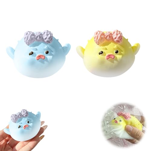 2 Stück Squishy Toys Kugelfisch, FuFu Squishy Squeeze Spielzeug, Taba Squishy Tiere, Squishies Spielzeug, Fidget Toy Kugelfisch, Anti Stress Spielzeug Geschenke für Kinder und Erwachsene (A) von FONDUO