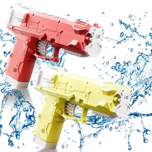 2 Stück Wasserpistole Spielzeug Wasser Pistole Kinder, Wasserspritzpistole mit Transparentes Design, Spritzpistole Kinder, Wasserspielzeug Geschenk für Junge Mädchen für Sommer Garten Pool Party (B) von FONDUO