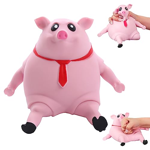 Anti Stress Schwein Spielzeug Squishy, Fufu Taba Squishy Piggy, Stressschwein Toy Squishies, Quetschspielzeug, Antistress Spielzeug Pig für Erwachsene Kinder Geschenk, Rosa (L) von FONDUO