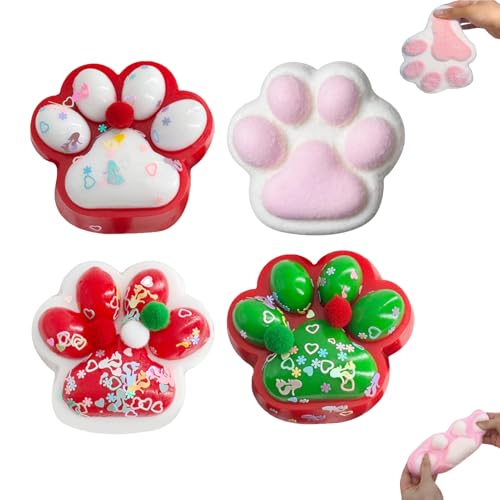 Antistress Katzenpfoten Spielzeug Groß, Fufu Squishy, Taba Squishy, Squishy Pfote Squeeze Toy, Stressabbauspielzeug, Stressballs Katzenpfote, Stressabbau Spielzeug, Fidget Spielzeuge (D,4 Stück) von FONDUO