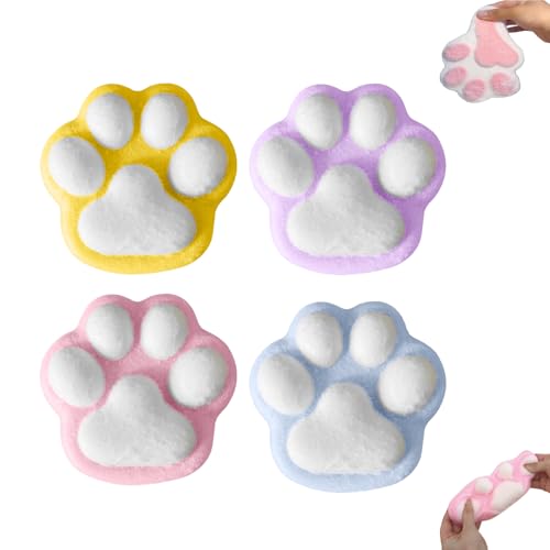 Antistress Katzenpfoten Spielzeug Groß, Fufu Squishy, Taba Squishy, Squishy Pfote Squeeze Toy, Stressabbauspielzeug, Stressballs Katzenpfote, Stressabbau Spielzeug, Fidget Spielzeuge (E,4 Stück) von FONDUO