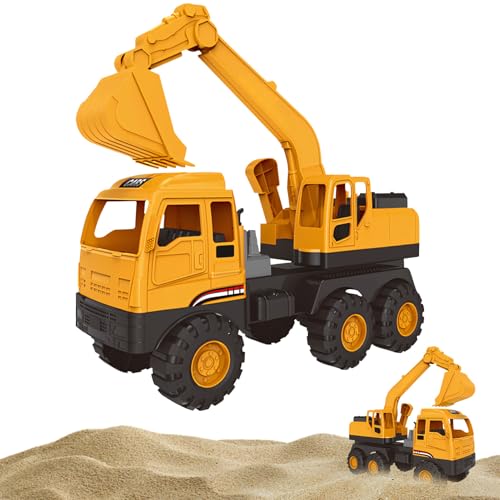 FONDUO Sandkasten Bagger Spielzeug Kinder Groß Bagger Strandspielzeug, 24cm Baustellenfahrzeuge Kinder Spielzeug für Junge Kinderbagger Sand Toy Junge Toy Geschenk ab 2 3 4 5 6 Jahre (C) von FONDUO