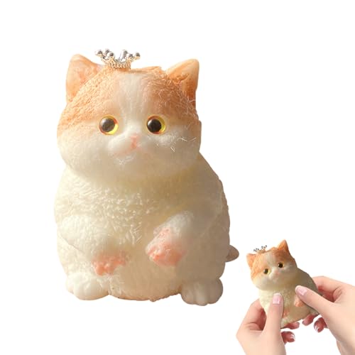 Squeeze Toy Katze Squishy, Handgemachte Squishy Toy Cat Groß Fufu Squishy Klebrig Katze, Anti Stress Squishies Spielzeug, Niedlich Quetsch Spielzeug für Kinder und Erwachsene (M,Kronen Katze) von FONDUO