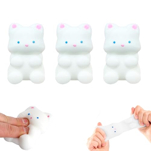 Squishy Squeeze Spielzeug Set, 3 Stück Tierfiguren Anti Stress Toy, Antistress Spielzeug, Niedlich Quetschspielzeug, Quetsch Spielzeug, Squishy Fidget Toy für Kinder Erwachsene Geschenk (B,Katzex3) von FONDUO