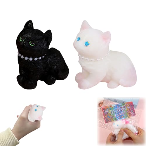 Squishy Toy Katze Set, 4 Stück Anti Stress Squishy Katze Spielzeug, Fufu Squishy Cat, Taba Squishy, Klebrige Katzen Squishies Toy, Squeeze Spielzeug Tiere für Kinder Erwachsen Geschenk (B) von FONDUO