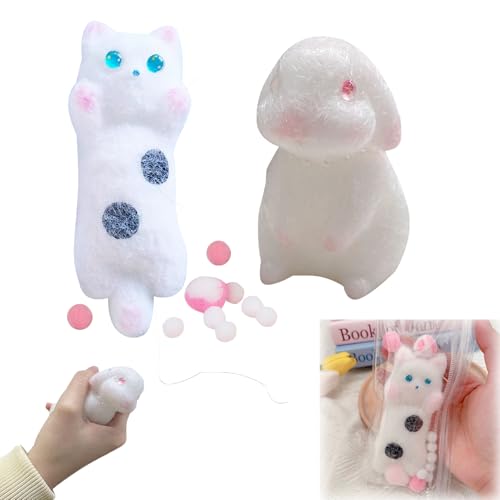 Squishy Toy Katze Set, 4 Stück Anti Stress Squishy Katze Spielzeug, Fufu Squishy Cat, Taba Squishy, Klebrige Katzen Squishies Toy, Squeeze Spielzeug Tiere für Kinder Erwachsen Geschenk (C) von FONDUO