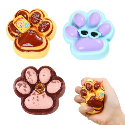 Taba Fufu Squishy Pfote Spielzeug, Anti Stress Katzenpfote Spielzeug Squishies, Squishy Klebrig Paw Toy, Süße Squishy Pfote Set, Fidget Spielzeuge, Fufu Squishy Squeeze Spielzeug (A+B+C) von FONDUO