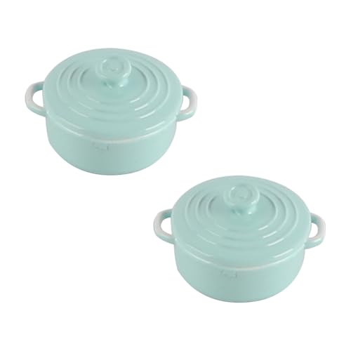 FONGKNOX 2er-Set Miniatur-Kochtöpfe und Pfannen mit Deckel, Mini-Schmortopf, 1/12 Puppenhaus-Dekor, Miniatur-Kochtopf, Puppenhaus-Küchenzubehör, Blau FONGKNOX 2er-Set Miniatur-Kochtöpfe und Pfannen mit Deckel, Mini-Schmortopf, 1/12 Puppenhaus-Dekor, Miniatur-Kochtopf, Puppenhaus-Küchenzubehör, Blau von FONGKNOX
