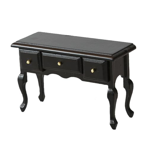 FONGKNOX Puppenhaus-Schreibtisch mit Schublade, Holzschreibtisch, Miniatur-Puppenhaustisch, Miniatur-Computertischmodell zum Bauen von DIY-Projekten, Schwarz FONGKNOX Puppenhaus-Schreibtisch mit Schublade, Holzschreibtisch, Miniatur-Puppenhaustisch, Miniatur-Computertischmodell zum Bauen von DIY-Projekten, Schwarz von FONGKNOX