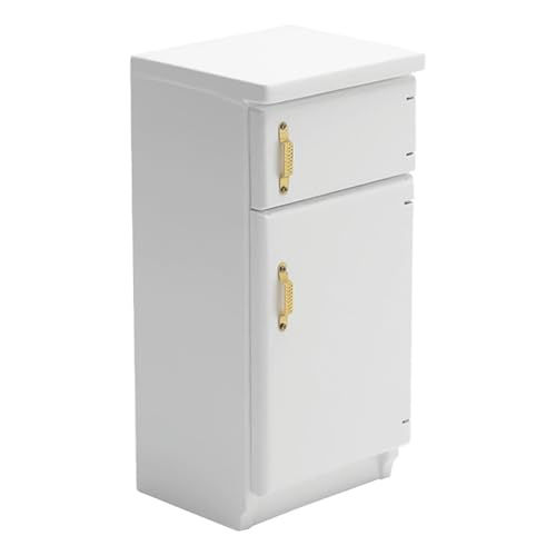 FONGKNOX Puppenhausmöbel-Kühlschrank, Maßstab 1/12, Puppenhaus, Miniaturküche, Kühlschrank mit Gefrierfach, Minimodell, Kühlschrank, Puppenhauszubehör, weiß FONGKNOX Puppenhausmöbel-Kühlschrank, Maßstab 1/12, Puppenhaus, Miniaturküche, Kühlschrank mit Gefrierfach, Minimodell, Kühlschrank, Puppenhauszubehör, weiß von FONGKNOX