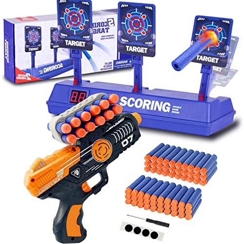 FOR21JOYS Spielzeug Pistole und Zielscheibe für Nerf,Zielscheibe mit Pistole und 60 Darts,Weihnachten Geburtstags Geschenke Spielzeug für 6 7 8 9 10 Jahre Kinder Junge von FOR21JOYS