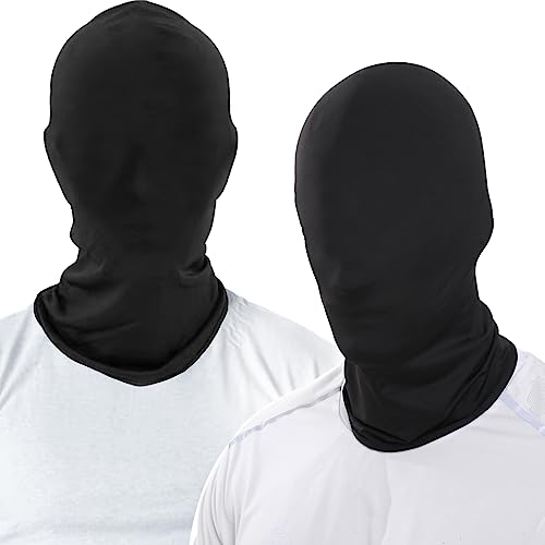 FORMIZON 2 Stück Vollgesichtsmaske Halloween, Milchseide Vollgesichtsmaske Schwarz, Unisex Atmungsaktive Gesichtslose Maske Halloween Karneval Party Cosplay Kostüm Accessoire von FORMIZON