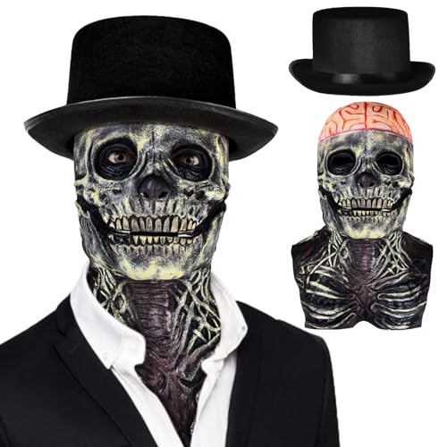 FORMIZON Halloween Totenkopf Maske, Skelett Maske Herren, Masken Horror Gruselige mit Beweglichem Kiefer, für Karneval Halloween Cosplays Feste und Carnival Partys von FORMIZON