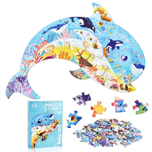 FORMIZON Puzzle Kinder, 108 Teile tierische Puzzleteile, Ocean Puzzle Spielzeug, Pädagogisches Spielzeug, Kinderpuzzle Geschenk für Jungen Mädche ab 3-12 Jahren (Schmetterling) von FORMIZON