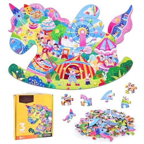 FORMIZON Puzzle Kinder, 48 Teile tierische Puzzleteile, Ocean Puzzle Spielzeug, Pädagogisches Spielzeug, Kinderpuzzle Geschenk für Jungen Mädche ab 3-12 Jahren (Einhorn-B) von FORMIZON