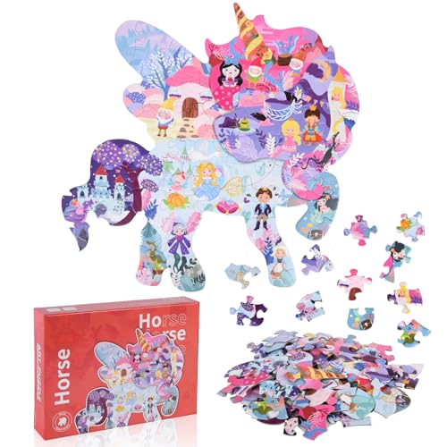 FORMIZON Puzzle Kinder, 60 Teile tierische Puzzleteile, Ocean Puzzle Spielzeug, Pädagogisches Spielzeug, Kinderpuzzle Geschenk für Jungen Mädche ab 5-12 Jahren (Einhorn) von FORMIZON