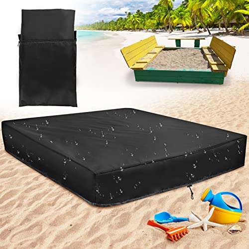 FORMIZON Sandkasten Abdeckung 120x120 wasserdichte, Sandkastenplane mit Kordelzug, Abdeckplane Sandkastenabdeckung Plane, Staubdichte Spielzeug Sandkasten Abdeckung für Sandkasten, Pool, Garten von FORMIZON