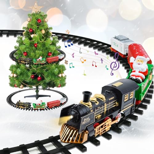 FORMIZON Weihnachtsbaum Zug, Elektrisches Zug Set, Weihnachtszug um den Baum, Wagen und Schienen, Zug Spielzeug für Kinder, mit Licht und Sound, Weihnachts Neujahr Geschenk für Jungen Mädchen von FORMIZON