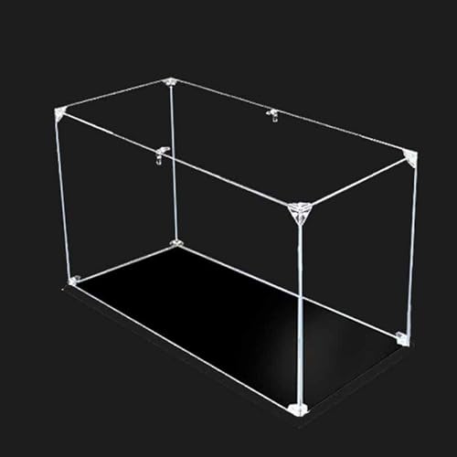 FORTTS Klare Acryl-Vitrine for Sportwagen-Bausteine, Acryl-Box for Zusammenbauen, transparente, staubdichte Box, Vitrine mit schwarzem Sockel for Sammlerstücke, Spielzeug(38 * 15 * 25cm) von FORTTS