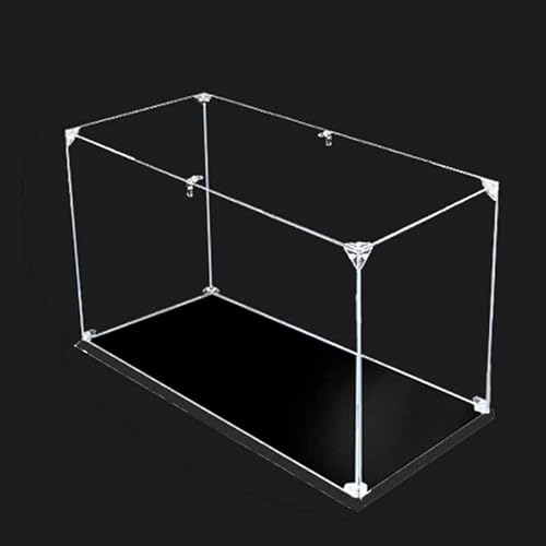 FORTTS Klare Acryl-Vitrine for Sportwagen-Bausteine, Acryl-Box for Zusammenbauen, transparente, staubdichte Box, Vitrine mit schwarzem Sockel for Sammlerstücke, Spielzeug(47 * 19 * 34cm) von FORTTS