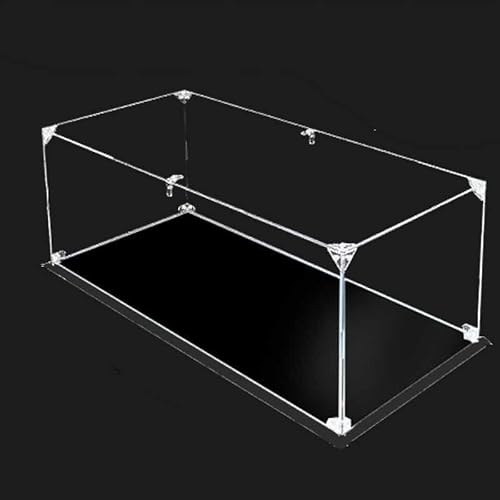 FORTTS Klare Acryl-Vitrine for Sportwagen-Bausteine, Acryl-Box for Zusammenbauen, transparente, staubdichte Box, Vitrine mit schwarzem Sockel for Sammlerstücke, Spielzeug(70 * 30 * 20cm) von FORTTS