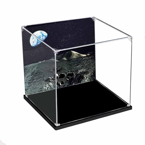 FORTTS Transparente Acryl-Vitrine, kompatibel mit LG 10266 Lunar Module, Sammlerstück-Vitrine, staubdichte Arbeitsplatte, Kunststoff-Vitrine, Spielzeug-Heimaufbewahrung(Printing) von FORTTS