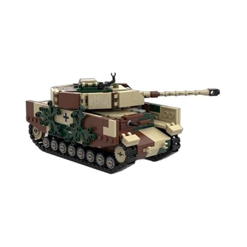 Technik Panzerbausatz, 628-teiliges Panzerbausteinset aus dem 2. Weltkrieg, mittlerer Panzer aus dem 2. Weltkrieg, Ziegelmodell, Militärsammlung, Panzerbausatz, Spielzeuggeschenk for Erwachsene von FORTTS