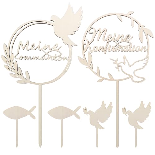FORYNXHWIN Tortendeko Konfirmation, Cake Topper Meine Konfirmation Holz & Taube Fisch Kuchen Deko, Konfirmation Deko Junge Mädchen Geschenke, Konfirmationsgeschenke FORYNXHWIN Tortendeko Konfirmation, Cake Topper Meine Konfirmation Holz & Taube Fisch Kuchen Deko, Konfirmation Deko Junge Mädchen Geschenke, Konfirmationsgeschenke von FORYNXHWIN