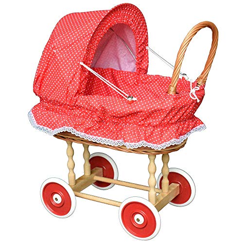 FORYOURPROTECTION Puppenwagen aus Weide Holz Weidenwagen Kinderwagen Weidenpuppenwagen Handarbeit von FORYOURPROTECTION