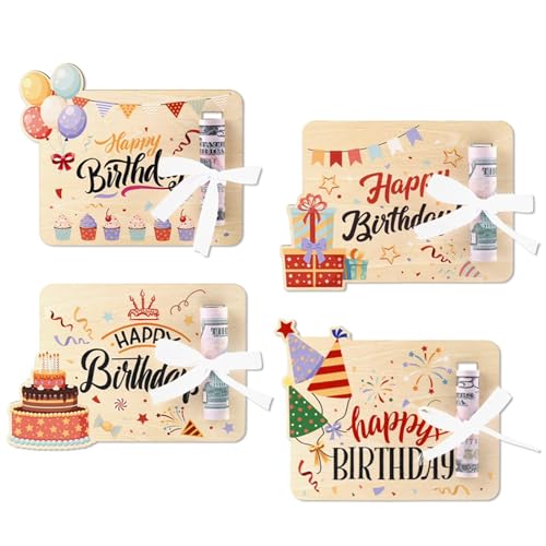 FOSDICK 4 Stück Geldgeschenke Geburtstag, Geldgeschenk Holz, Geld Geschenke Geburtstag, Lustige Geld Geschenk, Geburtstagskarte Geldgeschenk Holz, Ideen für Geldgeschenke, Ballons Kuchen Motive FOSDICK 4 Stück Geldgeschenke Geburtstag, Geldgeschenk Holz, Geld Geschenke Geburtstag, Lustige Geld Geschenk, Geburtstagskarte Geldgeschenk Holz, Ideen für Geldgeschenke, Ballons Kuchen Motive von FOSDICK