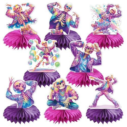 FOSDICK 8 Stück Halloween Tischdeko, Halloween Tisch Deko, Disco-Thema Totenkopf Honeycomb Centerpieces, Halloween Tischdekoration, Halloween Party Deko Bienenwabe, Tag Der Toten Tischaufsätze FOSDICK 8 Stück Halloween Tischdeko, Halloween Tisch Deko, Disco-Thema Totenkopf Honeycomb Centerpieces, Halloween Tischdekoration, Halloween Party Deko Bienenwabe, Tag Der Toten Tischaufsätze von FOSDICK