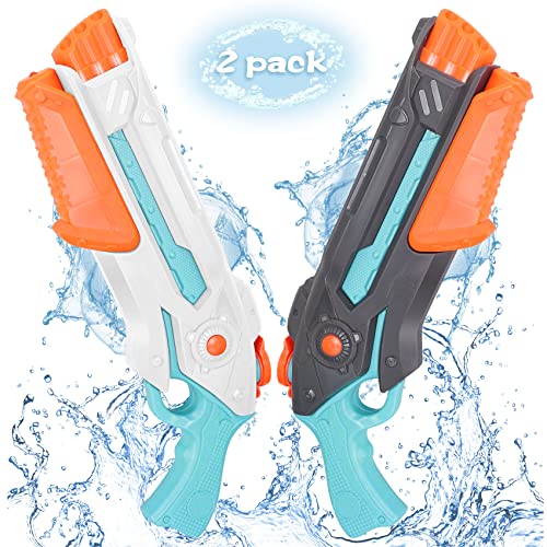 Wasserpistole 2 Set, Wasserpistolen für Kinder Hundeerziehung Katzerziehung Wasserspritzpistole mit großer Reichweite Super Wasser Spielzeug Soaker im Sommer von FOSUBOO