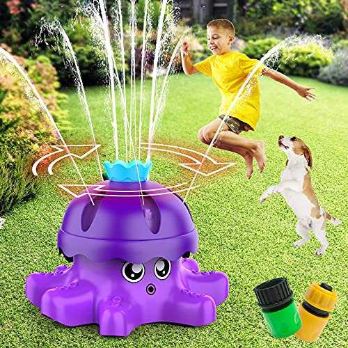 Wasserspielzeug Garten Spielzeug Sprinkler Kinder ab 2 Jahre Junge Mädchen Draussen, Gartenspielzeug im Sommer Wasser Tintenfisch von FOSUBOO