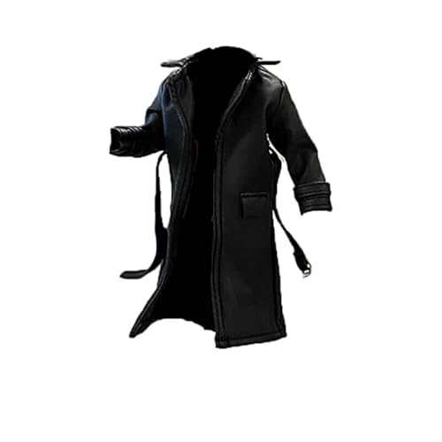 BOSWON Sodier Trenchcoat aus Kunstleder, 1:12 Maßstab, für 15,2 cm große Figuren, Schwarz von FOXCUP