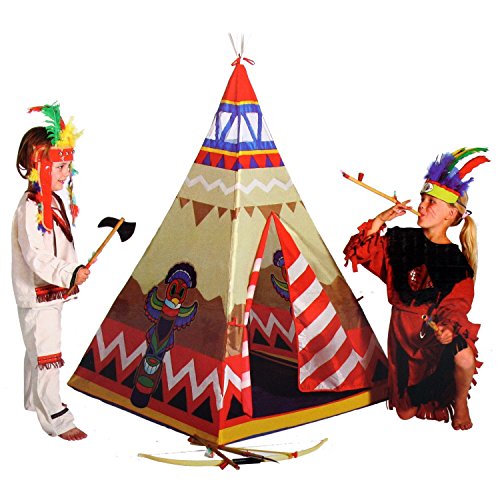 Indianerzelt Wigwam 100x100cm Micasa Tipi Kinderzelt Kunststoff Zelt für Kinder Spielzelt von FOXCUP