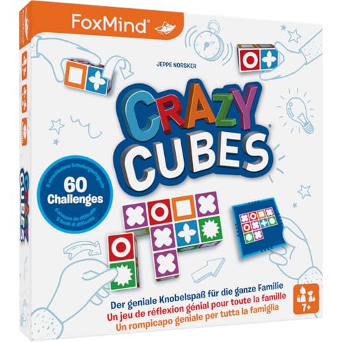 FOXMIND 3100235 Crazy Cubes, genialer Knobelspaß für die Familie, rasantes Würfelpuzzle für 1-4 Personen, Brainteaser für Kinder ab 7 Jahren FOXMIND 3100235 Crazy Cubes, genialer Knobelspaß für die Familie, rasantes Würfelpuzzle für 1-4 Personen, Brainteaser für Kinder ab 7 Jahren von FoxMind