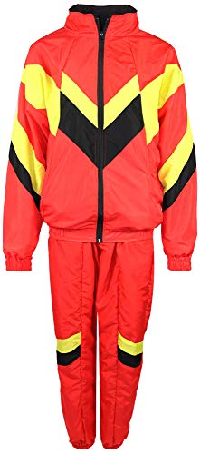 80er Jahre Kostüm für Erwachsene Premium 80s Trainingsanzug Assianzug Assi - Herren Größe S-XXXXL - Fasching Karneval Anzug, Farbe rot gelb schwarz, Größe: XXL von Foxxeo